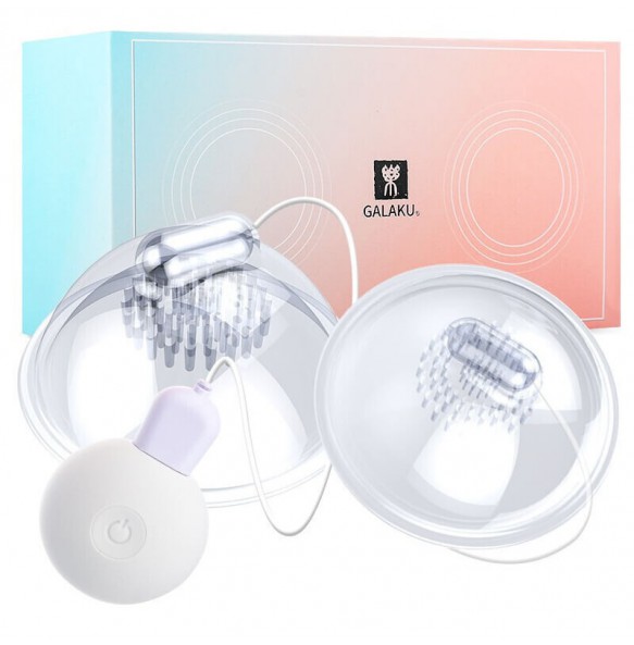 Japan GALAKU Nipple Breast Cup Massager Vibrators (Chargeable - Transparent)